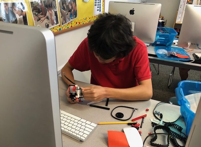 photo of student working on a project