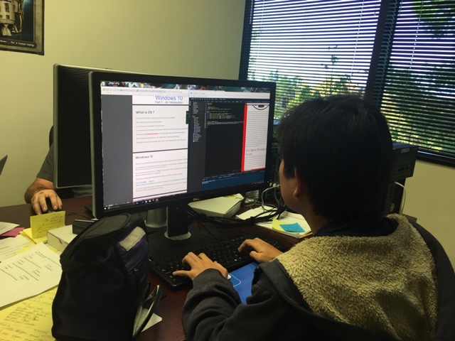 photo of student on computer